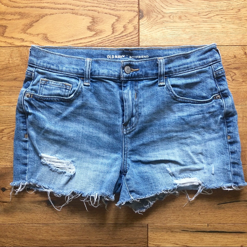 Distressed Boyfriend Jean Shorts